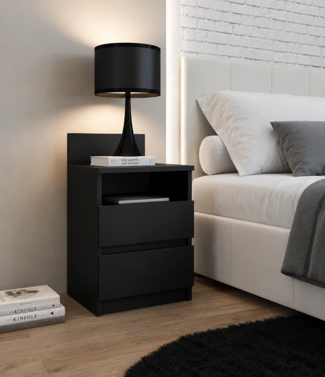 Stolik nocny VENTO 2S CZARNY